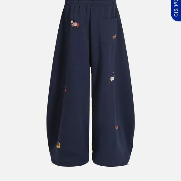 AELFRIC EDEN EMBROIDERY DOG BAGGY BARREL SWEATPANTS - Picture 2 of 4